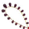 African Natural Ruby Plain Smooth Drop Beads | 7x4-13x8mm | 15 Pcs 40 Carats | Scarlet Red | VVS Clarity | 7 Inch Length July Birthstone Loose Gemstone Jewelry Making