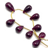 African Natural Ruby Plain Smooth Drop Beads | 10x6-14x7mm | 9 Pcs 44 Carats | Crimson Red | VVS Clarity | 5 Inch Length July Birthstone Suitable for Luxury Jewelry Making
