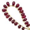 Natural African Ruby Smooth Drop Beads | 8x6-12x7mm | 19 Pcs 84 Carats | Scarlet Red VS Clarity | Precious Loose Gemstone for Jewelry Making