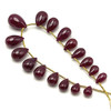 Natural African Ruby Smooth Drop Beads | 9x6-16.5x11mm | 17 Pcs 121 Carats | Burgundy Red VVS Clarity | Precious Loose Gemstone for Jewelry Making