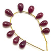 Natural African Ruby Smooth Drop Beads | 10x6-12x7mm | 10 Pcs 42 Carats | Burgundy Red VVS Clarity | Precious Loose Gemstone for Jewelry Making