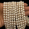 Freshwater Pearl 7x5mm Button/Drop Smooth Cut 59 PCS Ivory Color 15 inch Strand June Birthstone