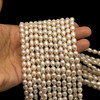 Freshwater Pearl 7x5mm Button/Drop Smooth Cut Ivory Color 14.8 inch Strand June Birthstone