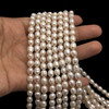 Freshwater Pearl 7x5mm Button/Drop Smooth Cut Ivory Color 15.3 inch Strand June Birthstone