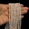 Freshwater Pearl 5mm Off Round Smooth Cut Ivory Color 16.2 inch Strand June Birthstone