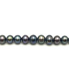 Freshwater Pearl Strand 6mm Off Round Smooth Cut Dark Grey Color 16.2 inch Pearl Birthstone