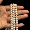 Freshwater Pearl Strand 8x7mm Ringed Smooth Cut Cream Rose Light Color 16 inch Pearl Birthstone