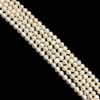 Freshwater Pearl Strand 8x7mm Off Round & Ringed Smooth Cut Ivory Color 15.5 inch Pearl Birthstone