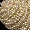 Freshwater Pearl Strand 7x5mm Drop & Button Smooth Cut Ivory Color 14.8 inch Pearl Birthstone