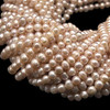 Freshwater Pearl Strand 7mm Off Round Smooth Cut Peach Color 15.5" Pearl Birthstone