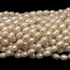 Freshwater Pearl 10x7mm Button/Drop Smooth Cut Bridal White Color 15.5 inch Strand