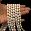 Freshwater Pearl 10x7mm Button/Drop Smooth Cut Bridal White Color 15.5 inch Strand