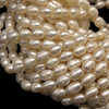 Freshwater Pearl 10x7mm Button/Drop Smooth Cut Bridal White Color 15.5" Strand