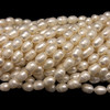 Freshwater Pearl 9x7mm Drop/Oval Smooth Cut Ivory Color 15.3 inch Strand