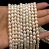Freshwater Pearl 7x5mm Button/Drop Smooth Cut Ivory Color 14.9 inch Necklace Strand