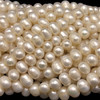 Freshwater Pearl 10x8mm Button Smooth Cut Bridal White Color 15.6 inch Strand