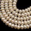 Freshwater Pearl 8mm Button Smooth Cut Ivory Color 15.8 inch Strand for June Birthstone