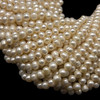 Freshwater Pearl 7x6mm Button Ringed Smooth Cut Cream Strand 15.6" For Jewelry