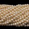 Pearl Freshwater 7x6mm Button Smooth Cut Ivory Color Loose Strand