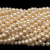 Freshwater Pearl Button Smooth Cut 7x6mm Bridal White Color Loose Strand