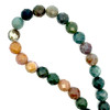 Jasper Semiprecious 12 mm Ball Facet Cut Multi Color  Gemstone Beads