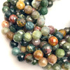 Jasper Semiprecious 12 mm Ball Facet Cut Multi Color Gemstone Beads