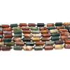 Jasper Semiprecious 25x12 mm Hexagon Tube Plain Cut Multi Color Loose Gemstone Beads