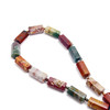 Jasper Semiprecious 25x12 mm Hexagon Tube Plain Cut Multi Color Beads