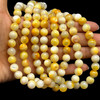 Jade Gemstone Ball Shape 9mm Smooth Plain Beads | SI Clarity Lemon Yellow Color | March Birthstone Necklace Making