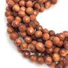 Sunstone Natural Gemstone Ball 8mm Facet Cut VS Clarity Cinnamon Color Beads Strand