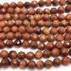Sunstone Natural Gemstone Ball 8mm Facet Cut VS Clarity Cinnamon Color Beads Strand