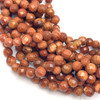 Sunstone Natural Gemstone 8mm Ball Facet Cut VS Clarity Cinnamon Color Beads Strand