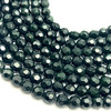 Sandstone Natural Gemstone 8mm Ball Facet Cut VS Clarity Dark Green Color Beads Strand