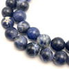 Sodalite Gemstone 11mm Ball Plain Cut SI Clarity Navy Blue Color Beads Strand