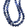 Sodalite Gemstone 11mm Ball Plain Cut SI Clarity Navy Blue Color Beads Strand