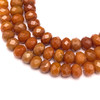 Carnelian Natural Gemstone 8mm Rondelle Facet Cut VS Clarity Honey Color Beads Strand