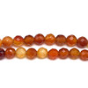 Carnelian Natural Gemstone 6mm Ball Facet Cut VS Clarity Multi Color Beads Strand