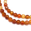 Carnelian Natural Gemstone 6mm Ball Facet Cut VS Clarity Multi Color Beads Strand