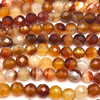 Carnelian Natural Gemstone 8mm Ball Facet Cut SI Clarity Multi Color Beads Strand
