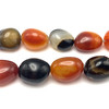 Chalcedony Gemstone Tumble Plain Cut VS Clarity Mix Orange Color Beads Strand