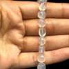 Natural Chalcedony Button 7-8mm Plain Smooth Drilled Beads | VS Clarity | 15 inch Loose Strand Jewelry Making
