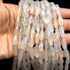 Natural Chalcedony Balloon 9x5-12x5mm Briolette Faceted Drilled Beads | VS Clarity | 15 inch Loose Strand Jewelry Making