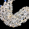 Chalcedony Gemstone 9x5-14x7mm Drop Plain Cut VS Clarity White Color Beads Strand