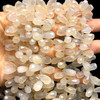 Chalcedony Gemstone 9x6-15x6mm Drop Facet Cut VS Clarity White Color Beads Strand
