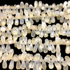 Chalcedony Gemstone 9x6-15x6mm Drop Facet Cut VS Clarity White Color Beads Strand