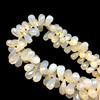 Chalcedony Gemstone 13x7-19x11mm Drop Facet Cut VS Clarity White Color Beads Strand