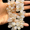 Chalcedony Gemstone 13x7-19x11mm Drop Facet Cut VS Clarity White Color Beads Strand
