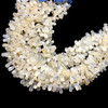 Chalcedony Gemstone 11x5mm Drop Facet Cut VS Clarity White Color Beads Strand