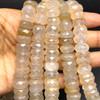 Natural Chalcedony Rondelle 12mm Faceted Drilled Beads | VS Clarity | 16 inch Loose Strand Jewelry Making