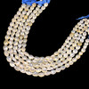 Chalcedony Gemstone 9x7-11x10mm Oval Facet Cut VS Clarity Cream Color Beads Strand